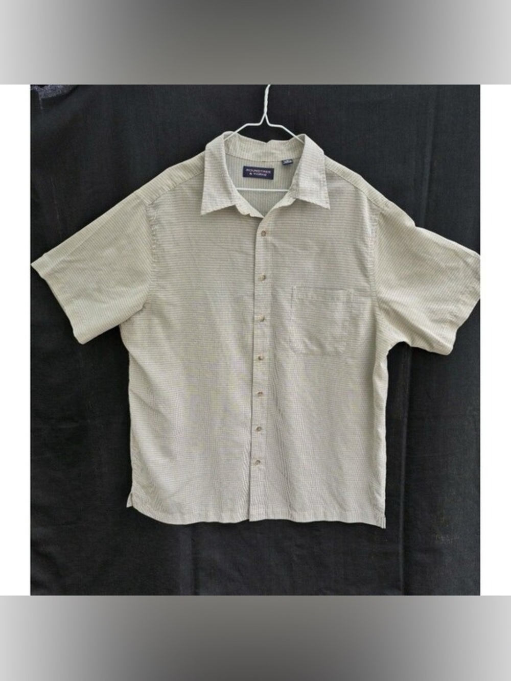 💝 Men's Short Sleeve Button-Up Shirt in Light Beige